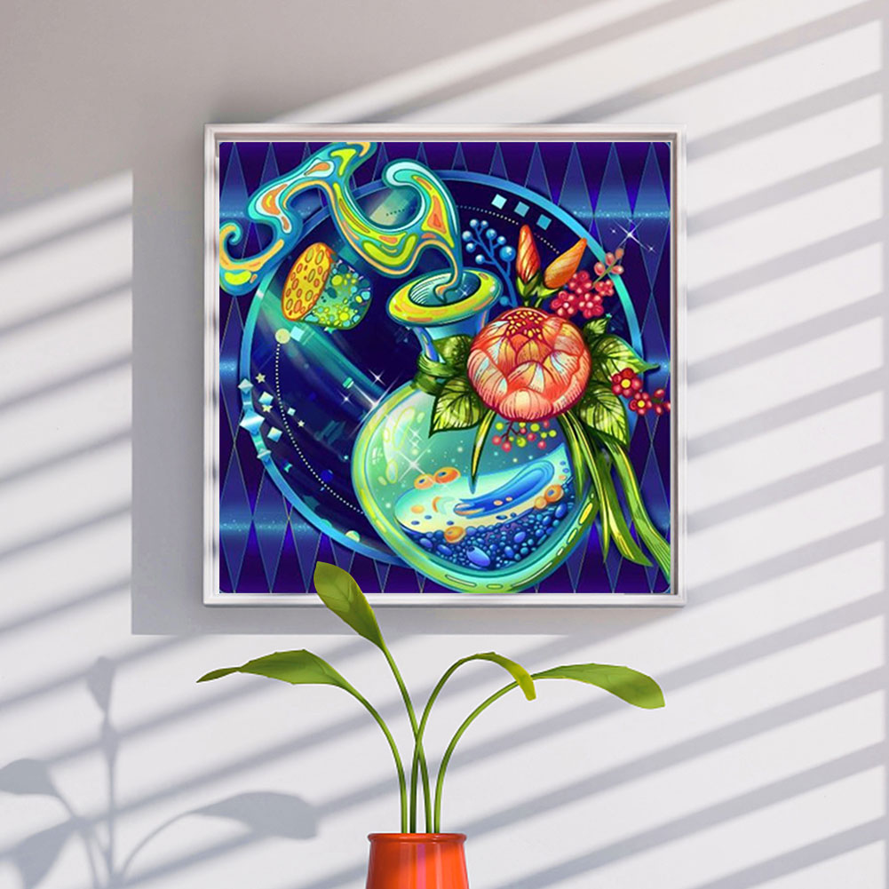 Colorful Flower Bottle - Full Round Drill Diamond Painting 30*30CM