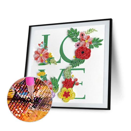 Love 30*30CM(Canvas) Special Shaped Drill Diamond Paiting