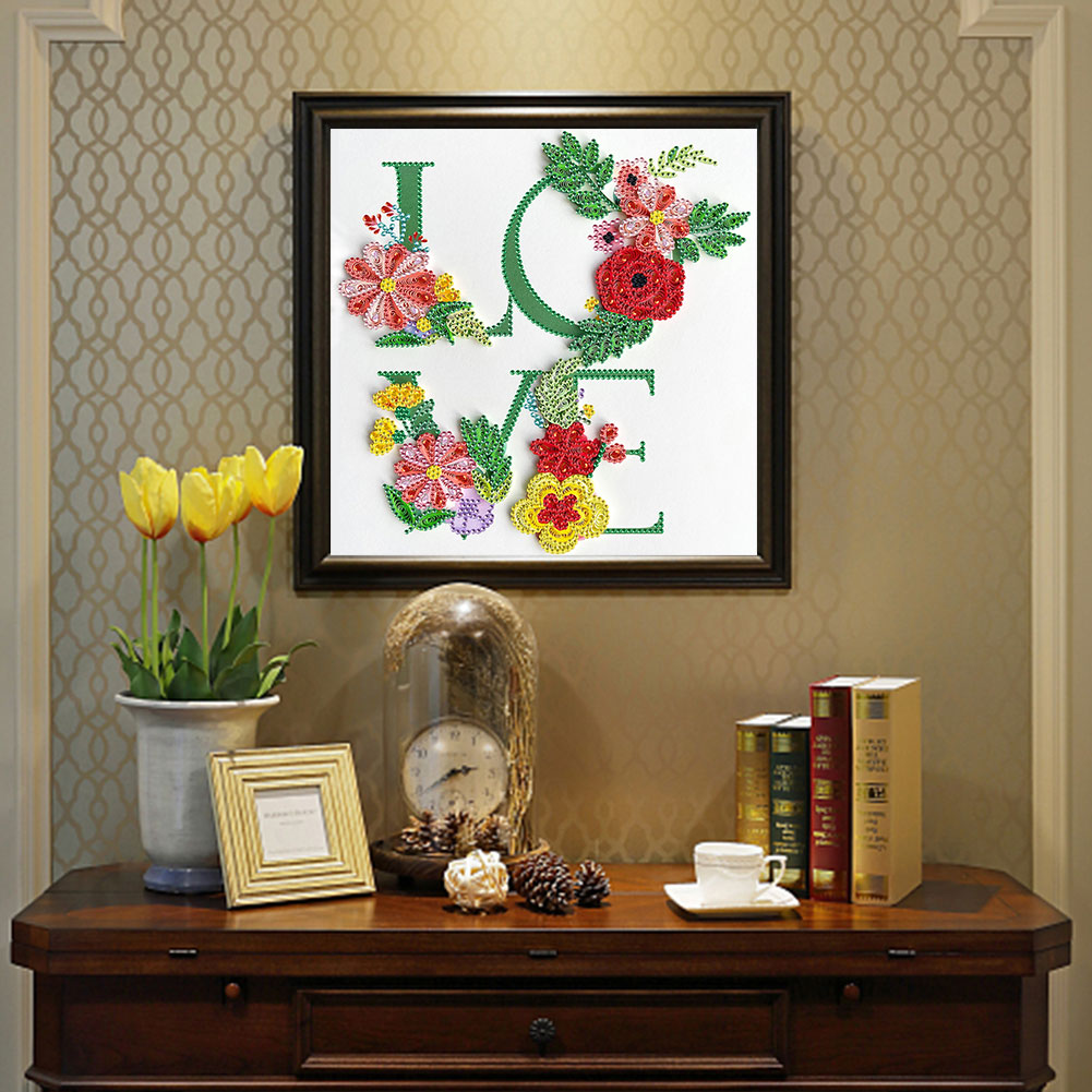 Love 30*30CM(Canvas) Special Shaped Drill Diamond Paiting