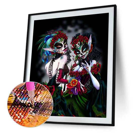 Skeleton Woman - Full Round Drill Diamond Painting 30*40CM