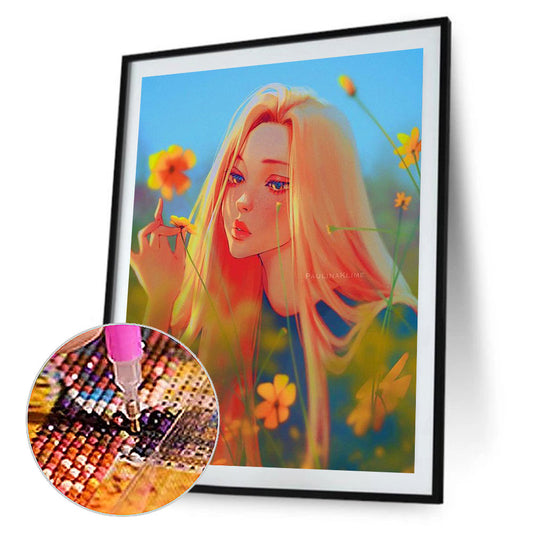 Cartoon Girl - Full Round Drill Diamond Painting 40*60CM