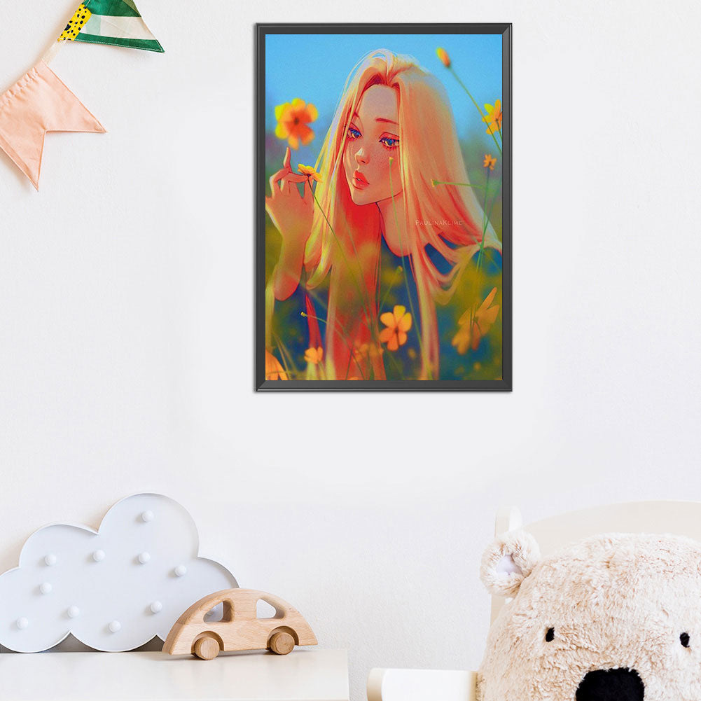 Cartoon Girl - Full Round Drill Diamond Painting 40*60CM