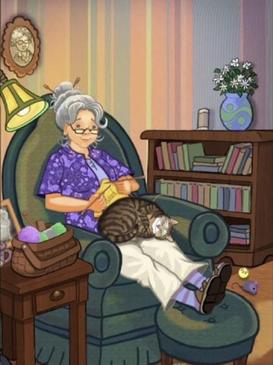 Granny Knitting - Full Round Drill Diamond Painting 30*40CM
