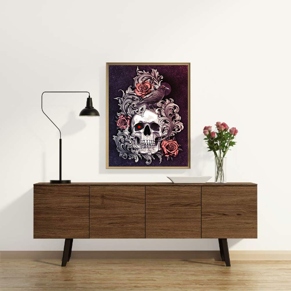 Skull - Full Round Drill Diamond Painting 30*40CM