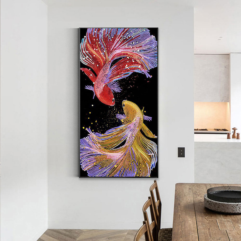 Koi Fish 30*60CM(Canvas) Special Shaped Drill Diamond Paiting