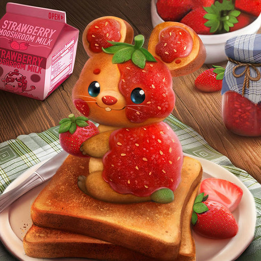 Strawberry Cute Bear - Full Round Drill Diamond Painting 30*30CM