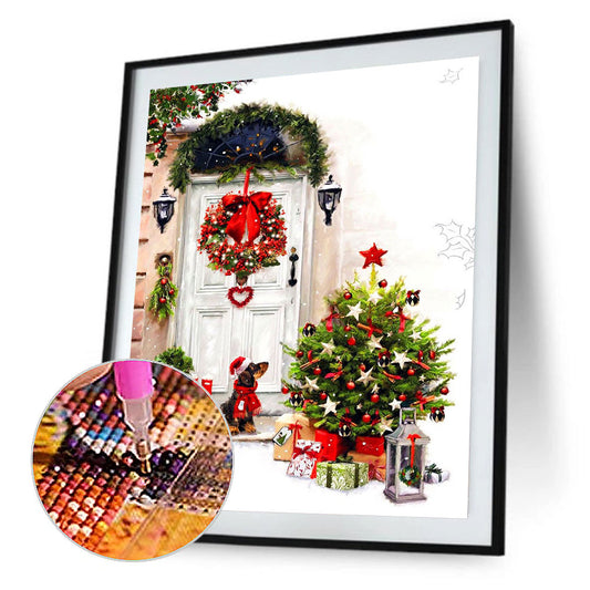 Christmas Tree Door Hanging - Full Round Drill Diamond Painting 30*40CM