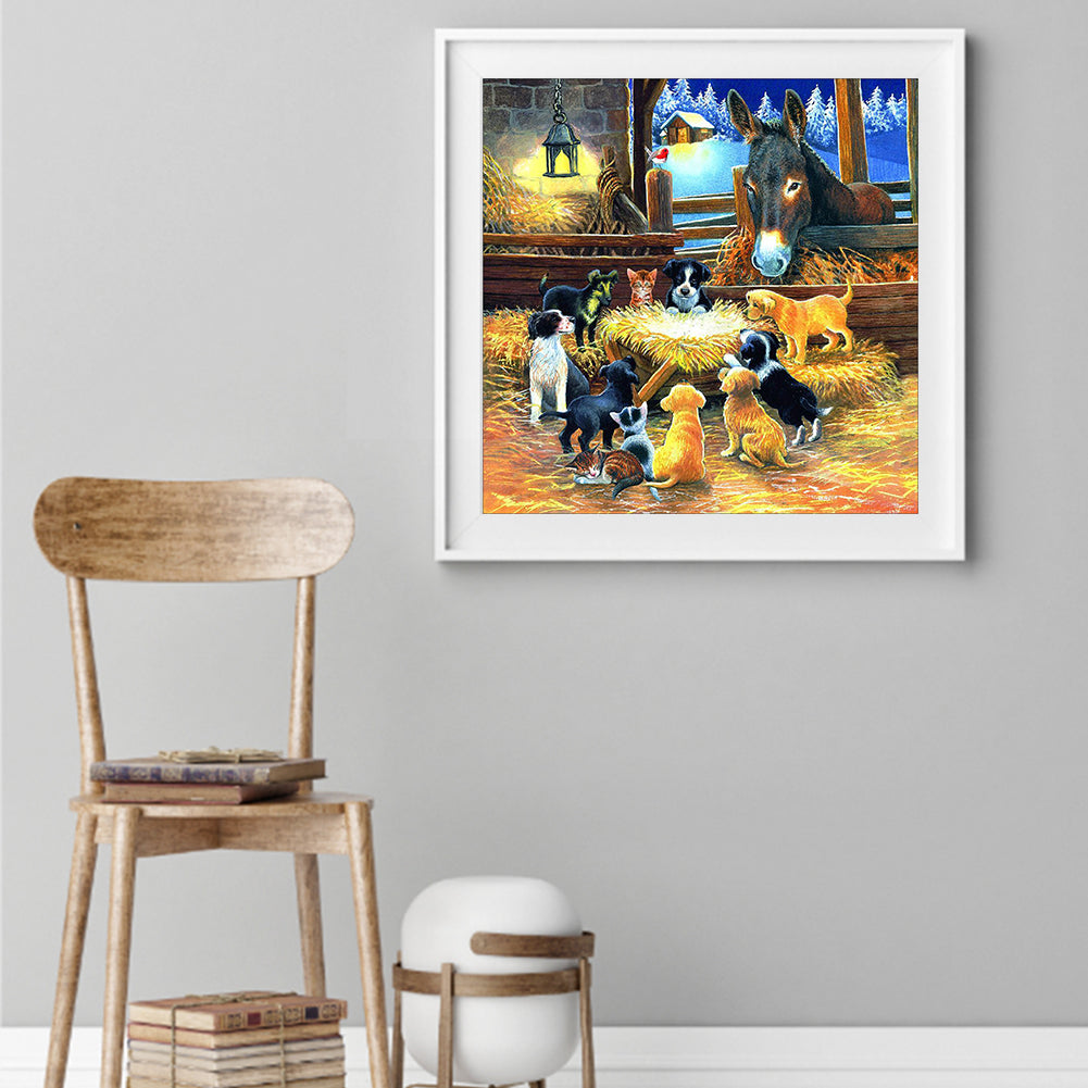 Kitten Puppy - Full Round Drill Diamond Painting 40*40CM
