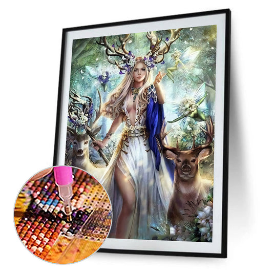Elk Goddess - Full Round Drill Diamond Painting 30*50CM