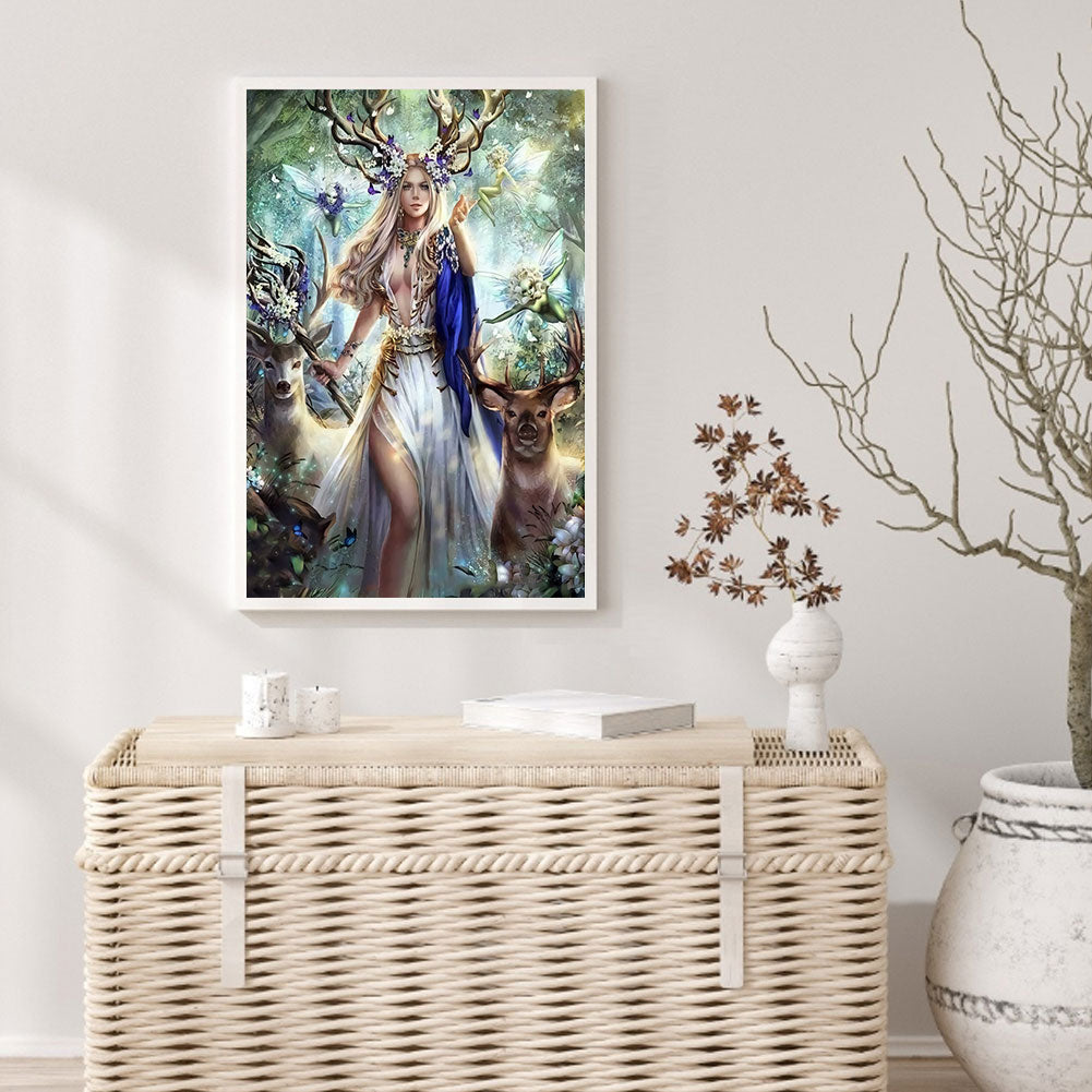 Elk Goddess - Full Round Drill Diamond Painting 30*50CM