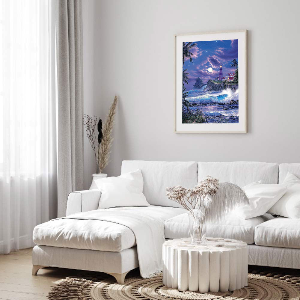 Seaside Lighthouse - Full Square Drill Diamond Painting 30*40CM