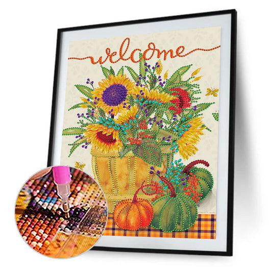 Harvest Autumn Pumpkin Bouquet - Special Shaped Drill Diamond Painting 30*40CM