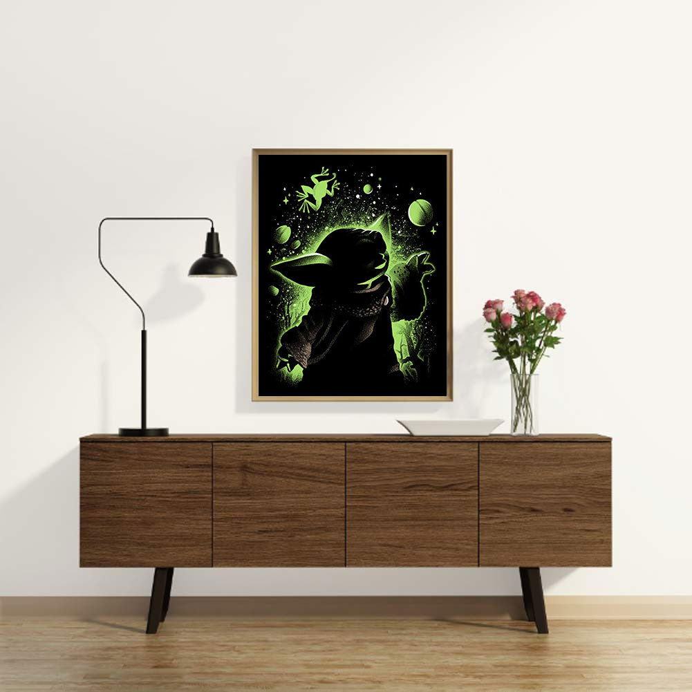 Yoda Silhouette - Full Round Drill Diamond Painting 30*40CM