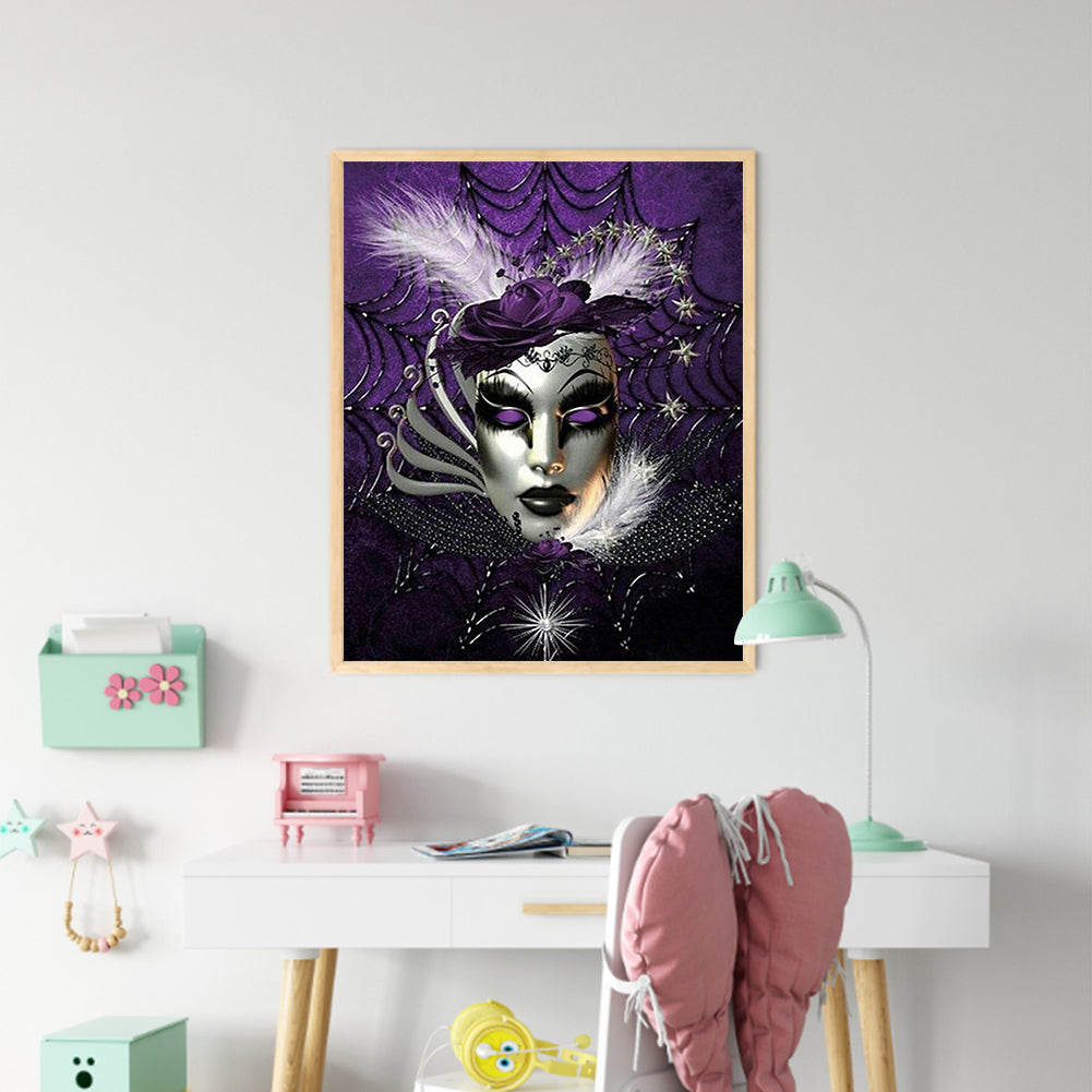 Mask Woman - Full Round Drill Diamond Painting 50*60CM