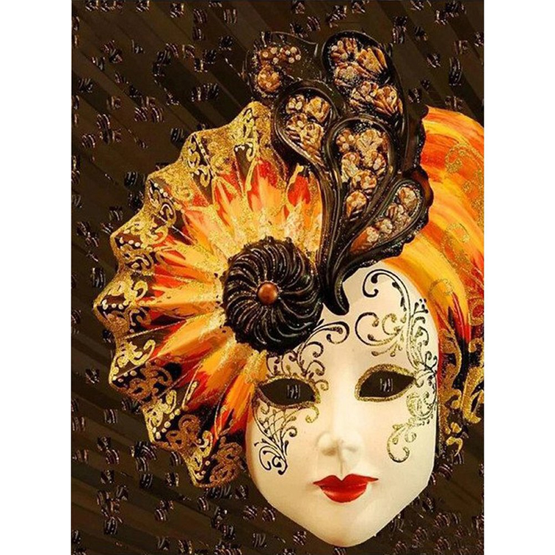 Mask Woman - Full Round Drill Diamond Painting 50*60CM