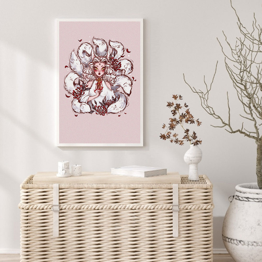 Illustration Girl - Full Round Drill Diamond Painting 40*60CM