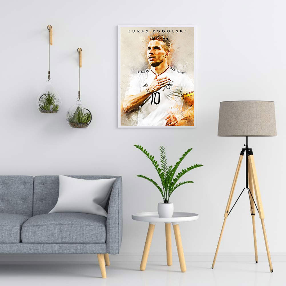 German Footballer Lukas Podolski - Full Round Drill Diamond Painting 30*40CM