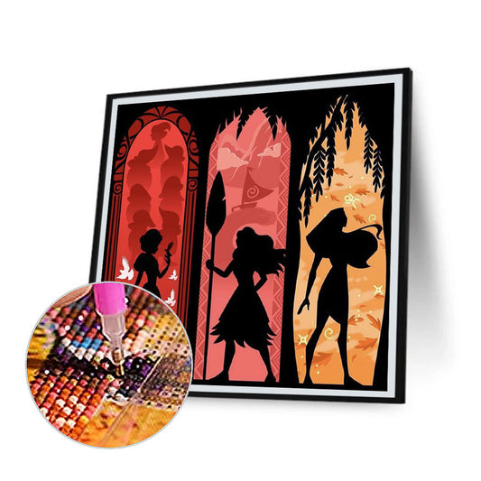 Disney Princess Silhouette - Full Round Drill Diamond Painting 40*40CM