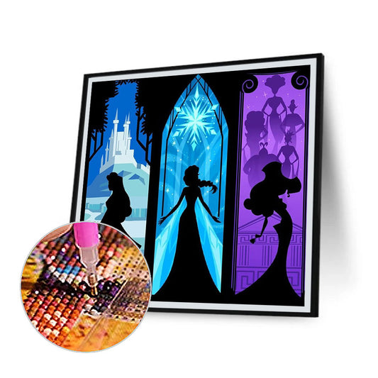 Disney Princess Silhouette - Full Round Drill Diamond Painting 40*40CM