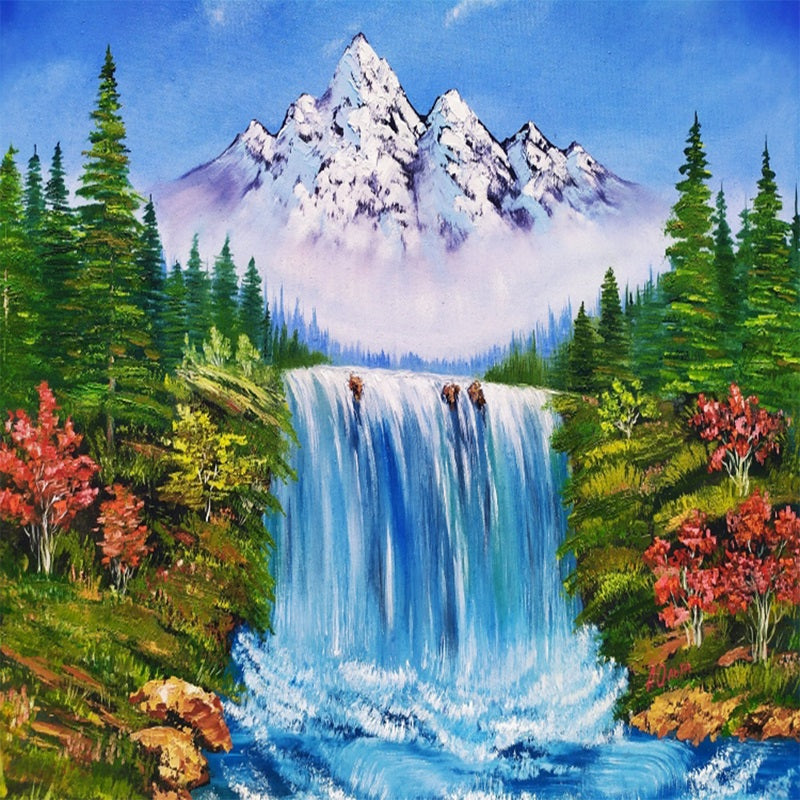 Woods Landscape - Full Round Drill Diamond Painting 30*30CM