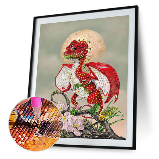 Red Pterosaur - Special Shaped Drill Diamond Painting 30*40CM
