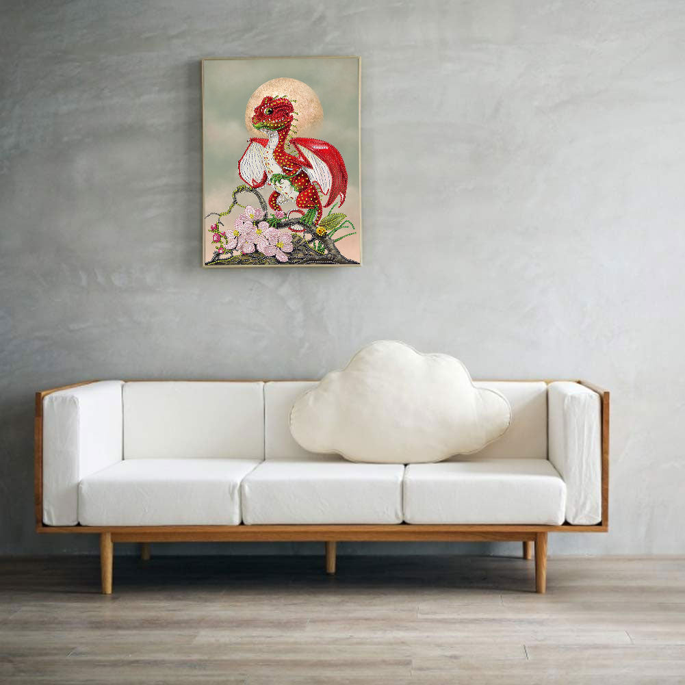 Red Pterosaur - Special Shaped Drill Diamond Painting 30*40CM