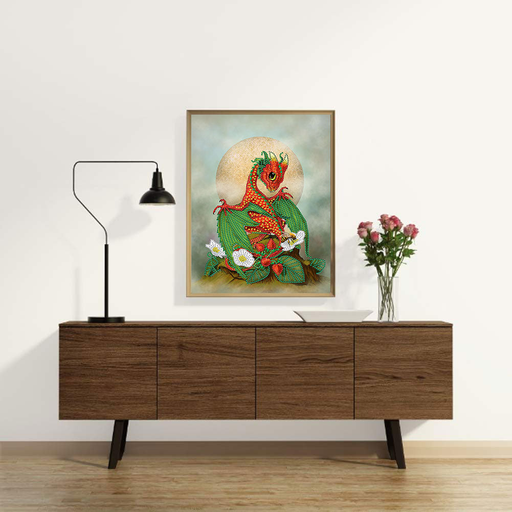 Orange Pterosaur - Special Shaped Drill Diamond Painting 30*40CM