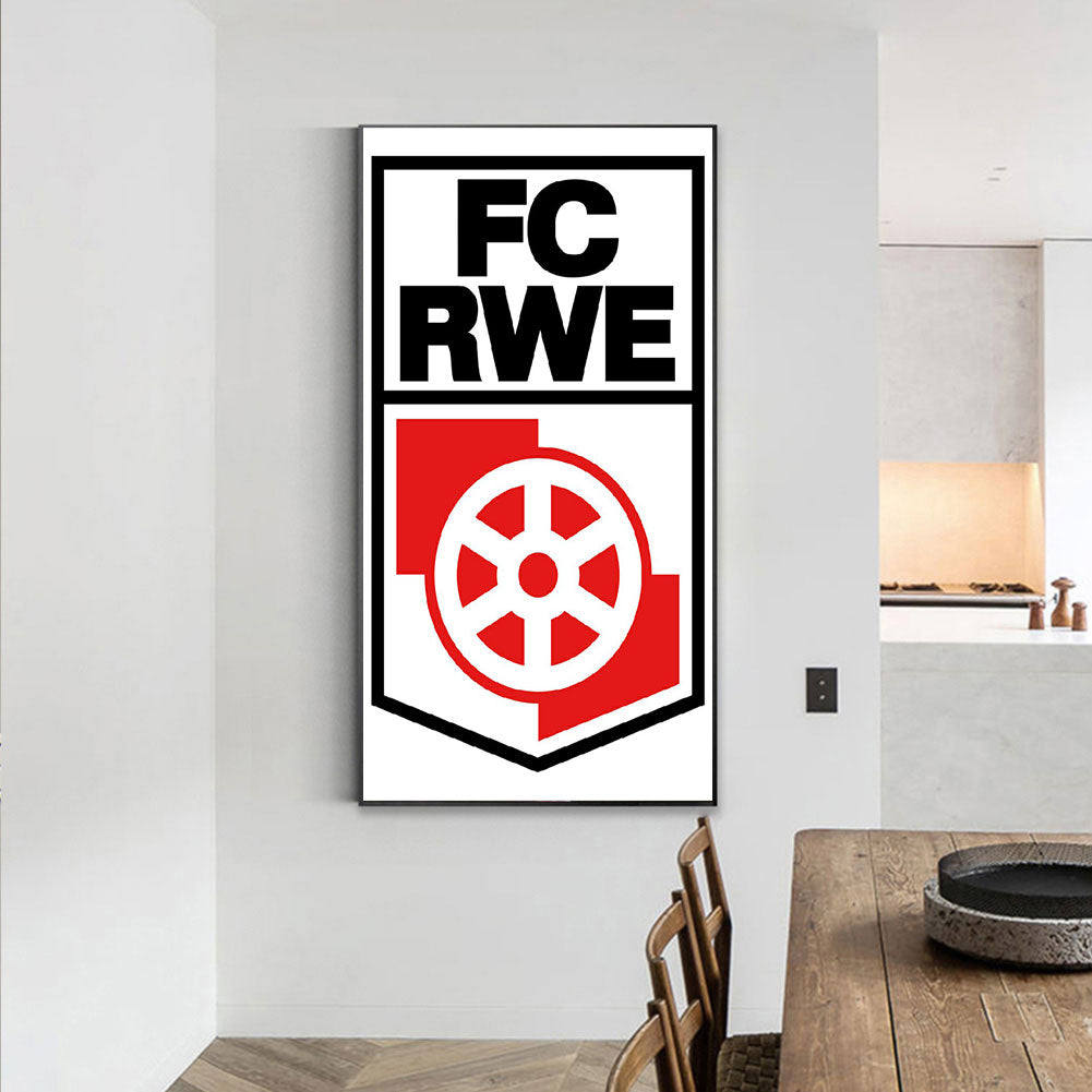 Red And White Erfurt Football Team Logo - Full Round Drill Diamond Painting 30*50CM