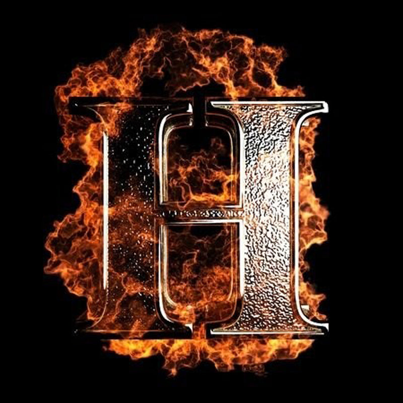 Basketball Fire Letter H - Full Round Drill Diamond Painting 40*40CM