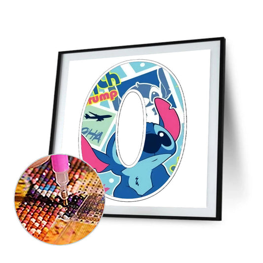 Stitch Letter O - Full Round Drill Diamond Painting 30*30CM
