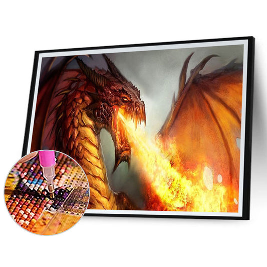 Fire Dragon 75*40CM(Canvas) Full Square Drill Diamond Painting