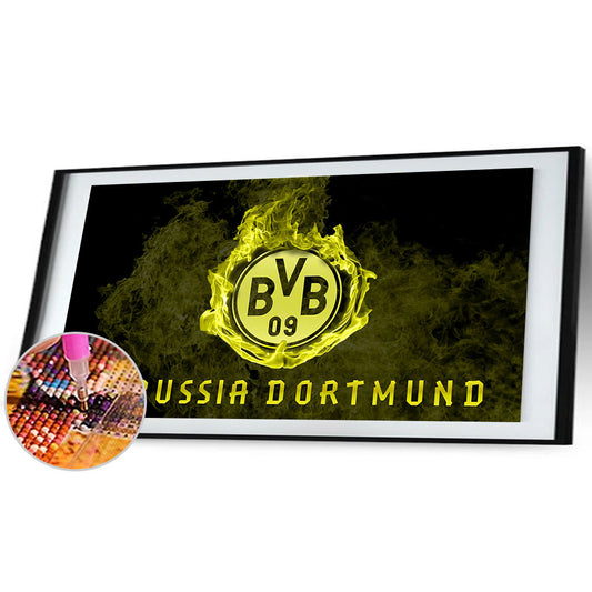 Dortmund Football Club Logo - Full Round Drill Diamond Painting 70*40CM