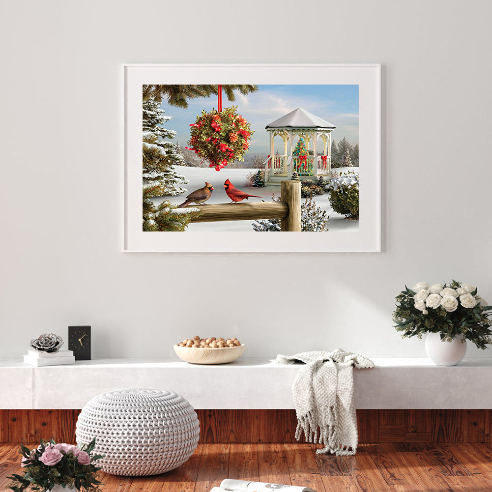 Christmas Snow Pavilion - Full Round Drill Diamond Painting 50*40CM