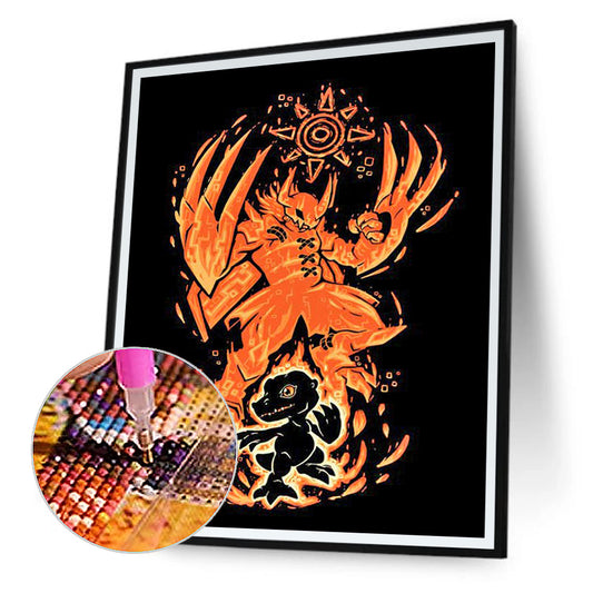 Tyrannosaurus Silhouette - Full Round Drill Diamond Painting 30*40CM