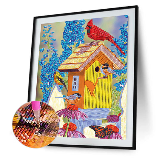 Flower Bird - Special Shaped Drill Diamond Painting 30*40CM