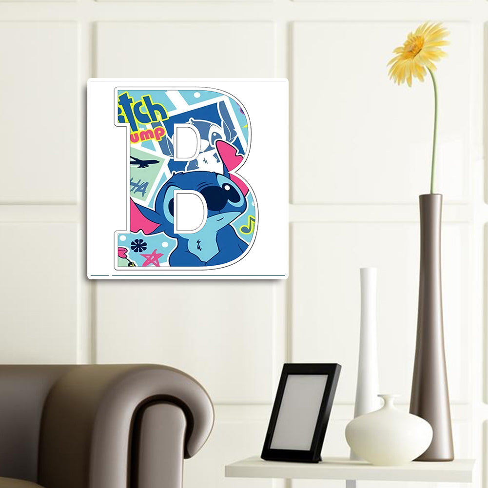 Stitch Alphabet - Full Round Drill Diamond Painting 30*30CM