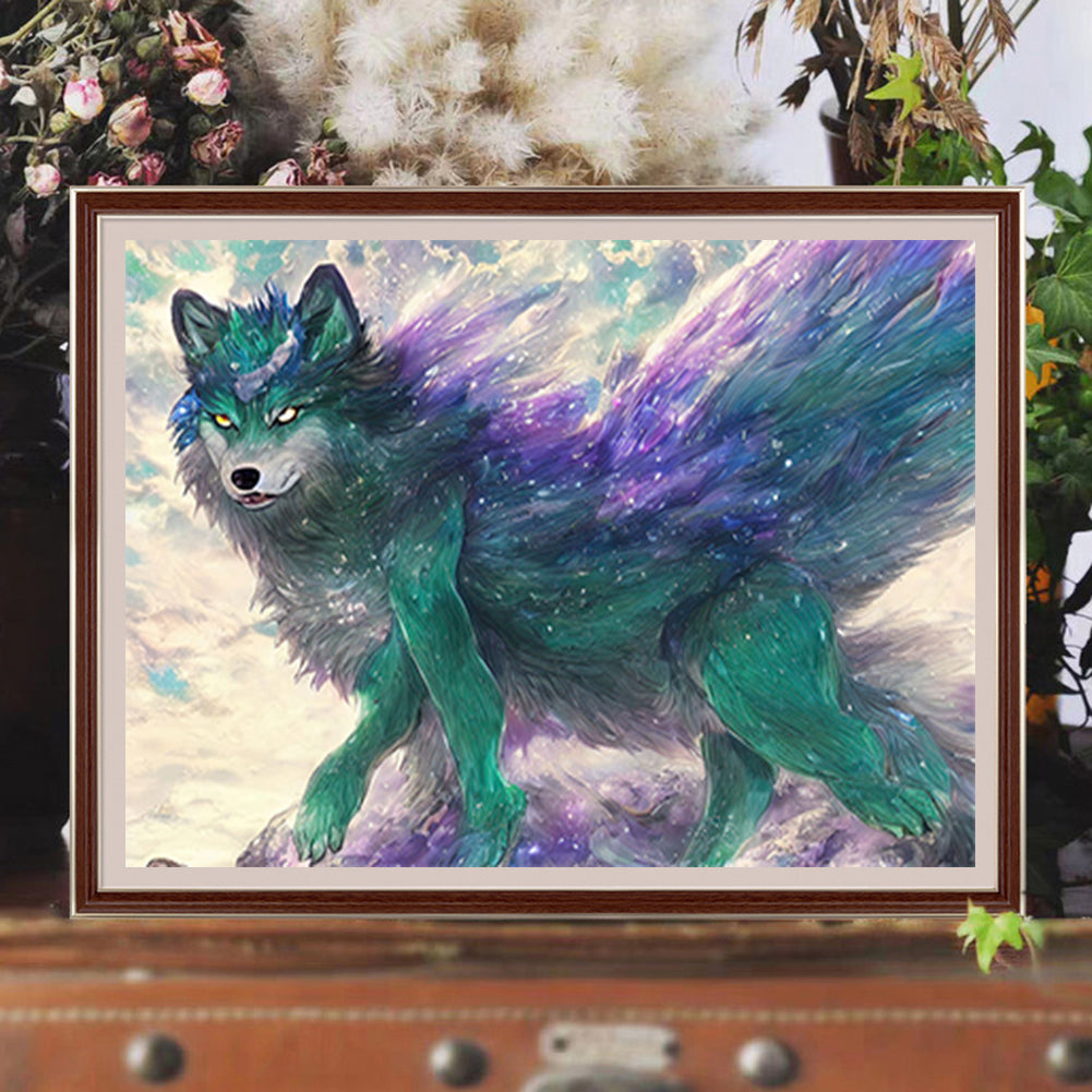 Ferocious Wolf - Full Round Drill Diamond Painting 40*30CM