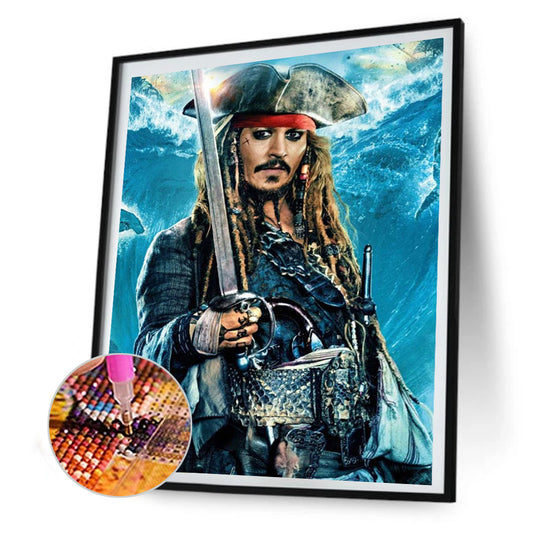 Pirates Of The Caribbean Captain Jack - Full Square Drill Diamond Painting 50*60CM