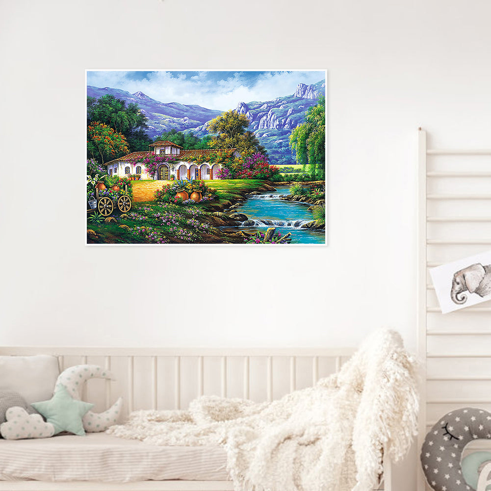 Mountain Manor - Full Round Drill Diamond Painting 60*50CM
