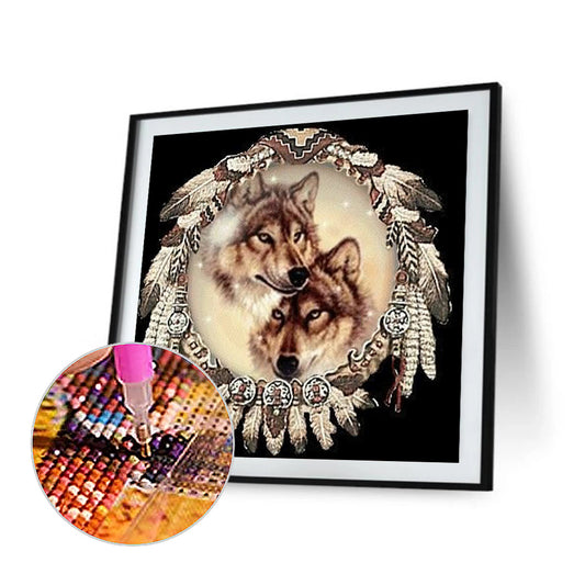Dream Catcher Wolf - Full Square Drill Diamond Painting 30*30CM