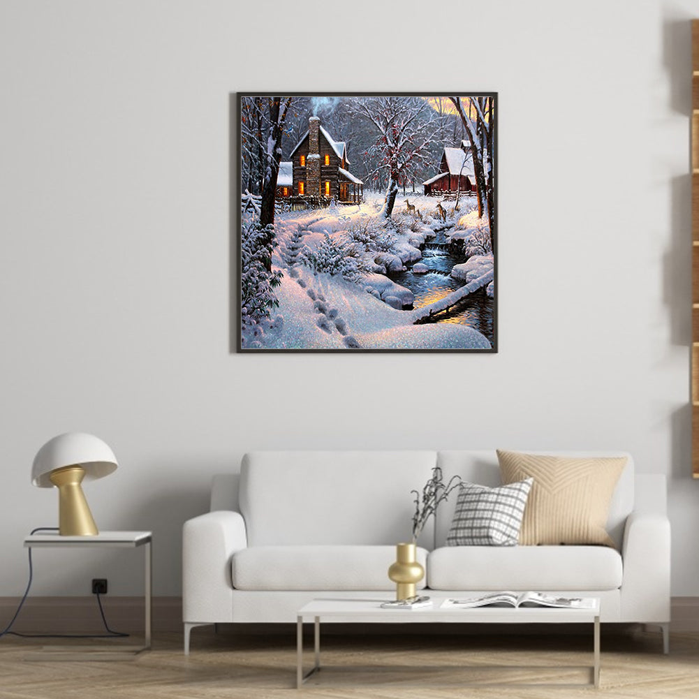 Snow House - Full Square Drill Diamond Painting 50*50CM
