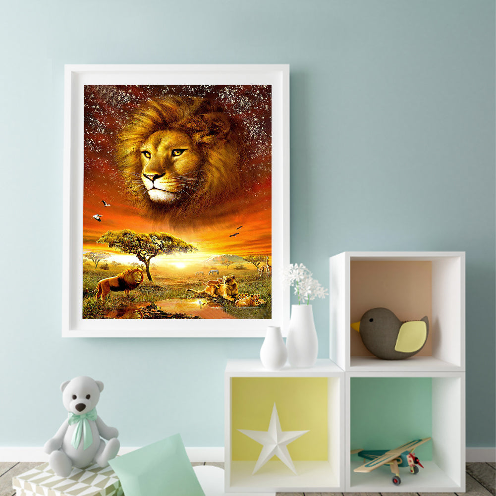 Lion - Full Round Drill Diamond Painting 40*50CM