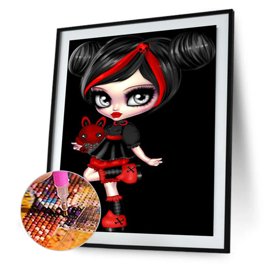 Goth Big Eyes Girl - Full Round Drill Diamond Painting 30*40CM