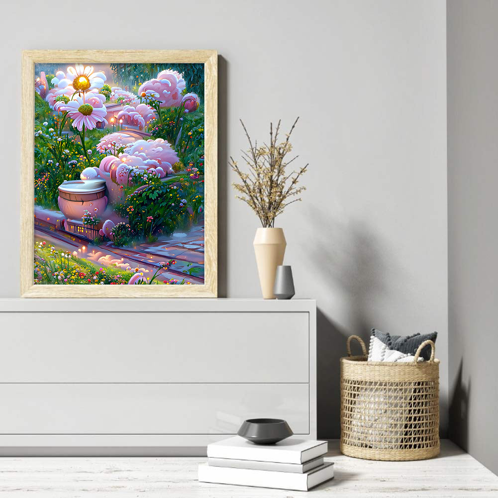 Dream Flower Manor - Full Round Drill Diamond Painting 30*40CM
