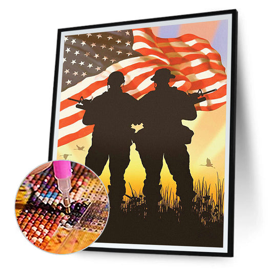 American Soldier - Full Round Drill Diamond Painting 40*50CM
