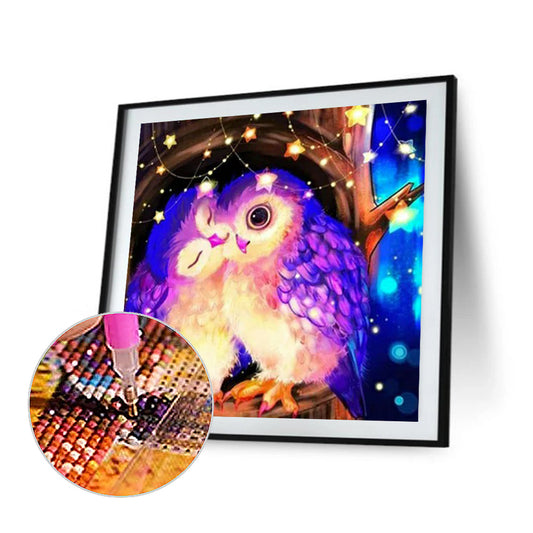 Big Eyed Owl - Full Round Drill Diamond Painting 30*30CM