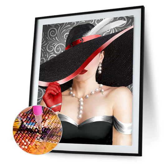 Temperament Woman - Full Square Drill Diamond Painting 30*40CM