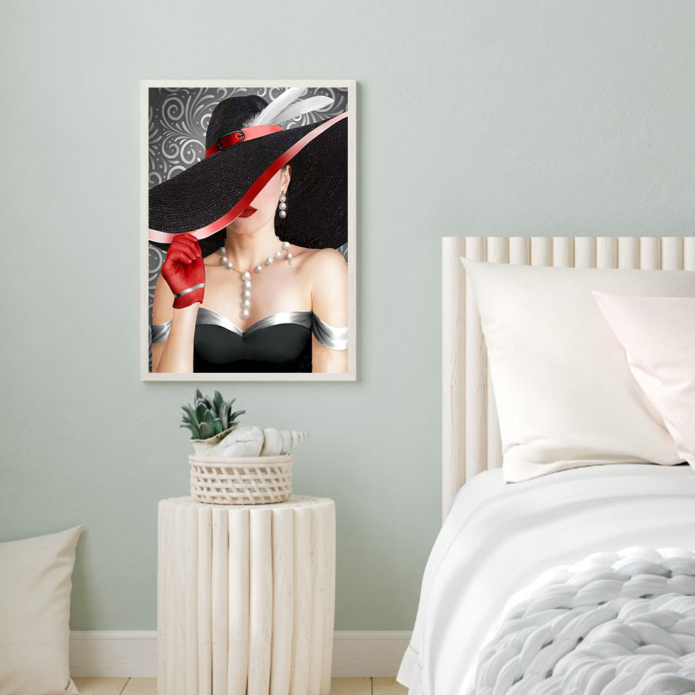 Temperament Woman - Full Square Drill Diamond Painting 30*40CM