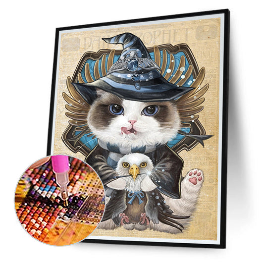 Harry Potter Academy Kitten - Full Round Drill Diamond Painting 30*40CM