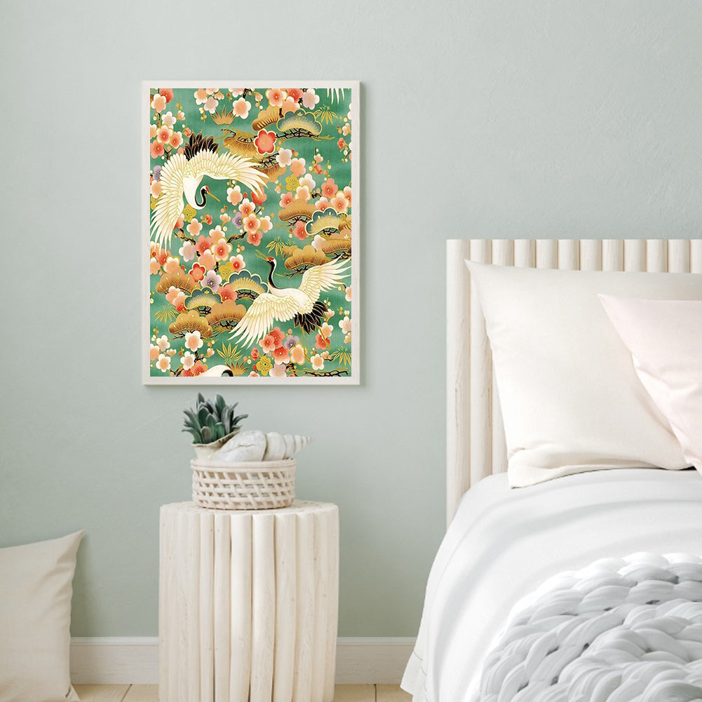 Plum Blossom And White Crane - Full Round Drill Diamond Painting 40*50CM